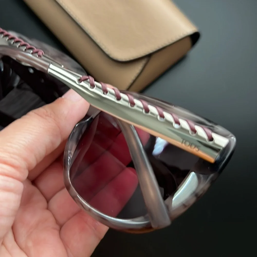 Tod’s Women’s Authentic Sunglasses Shades with Case Whipstitched Leather